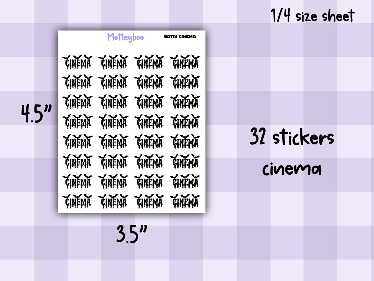 Bat Planner Stickers, Goth Journal Recreational Functional Words,