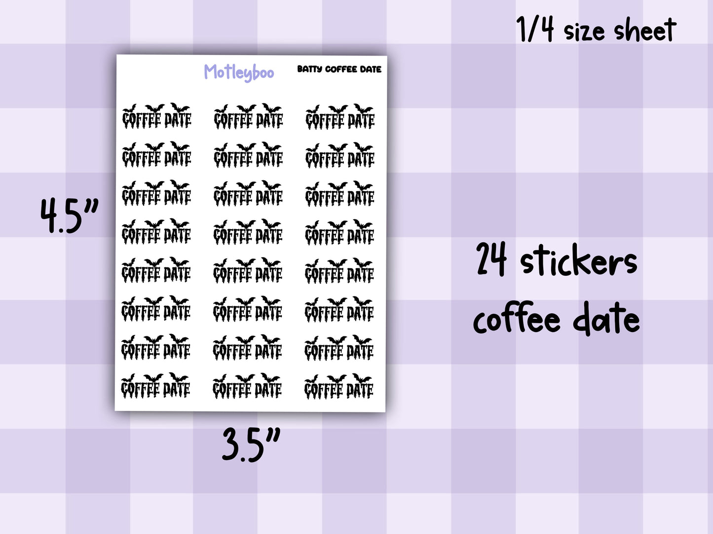 Bat Planner Stickers, Goth Journal Recreational Functional Words,