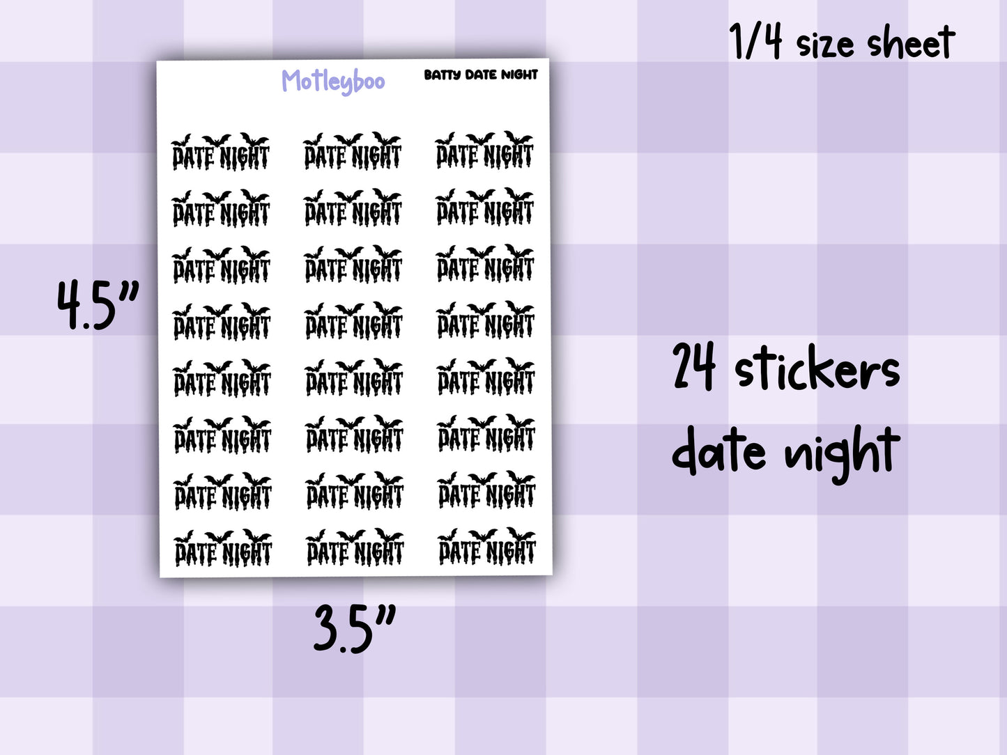 Bat Planner Stickers, Goth Journal Recreational Functional Words,