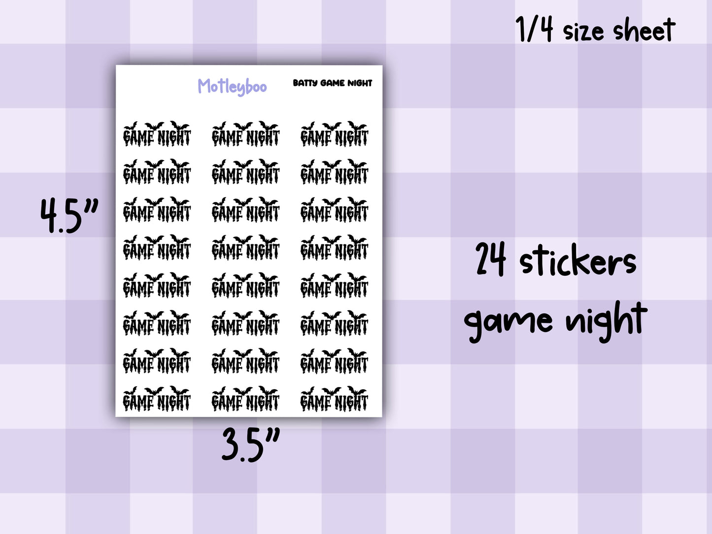 Bat Planner Stickers, Goth Journal Recreational Functional Words,