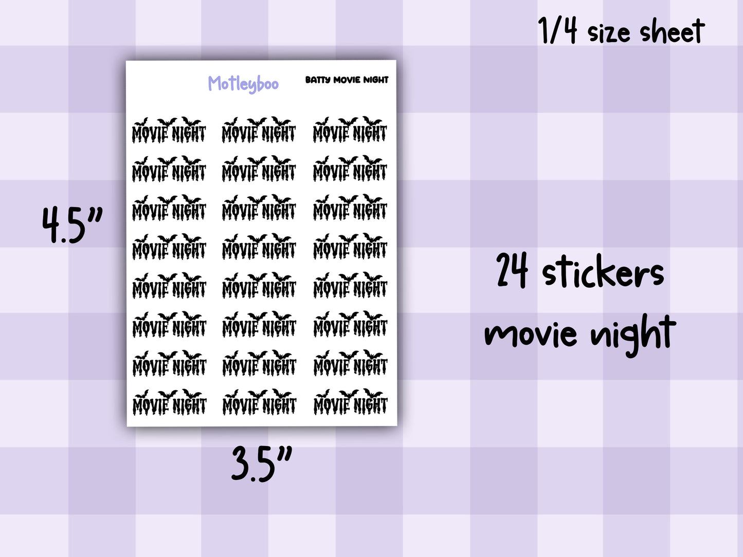 Bat Planner Stickers, Goth Journal Recreational Functional Words,
