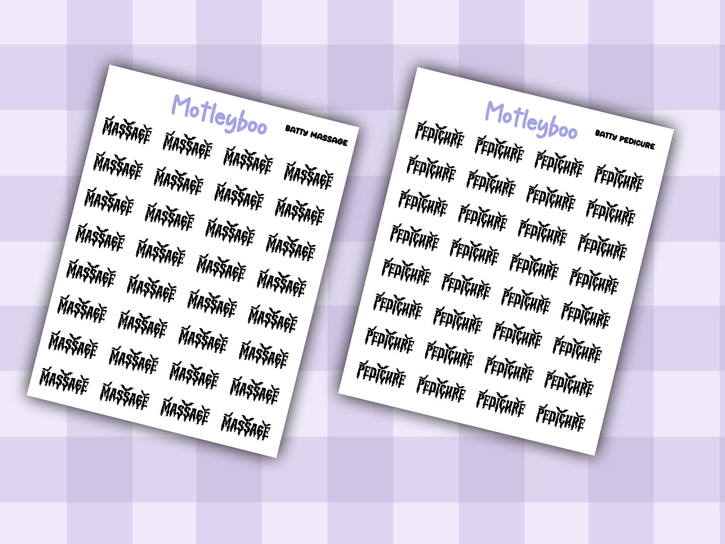 Bat Planner Stickers, Batty Words, Goth Journal Stickers, self care functional stickers, goth planner