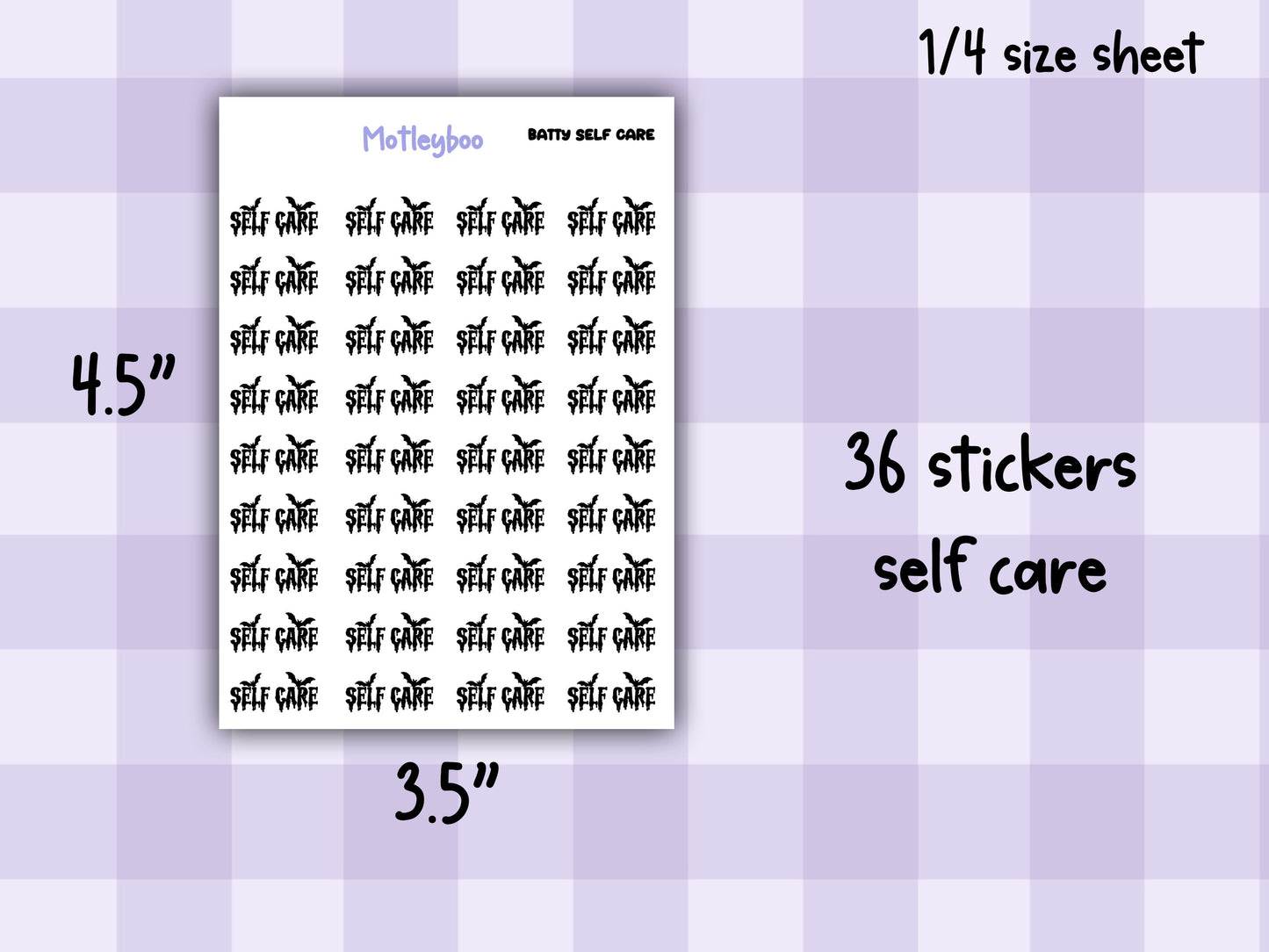Bat Planner Stickers, Batty Words, Goth Journal Stickers, self care functional stickers, goth planner