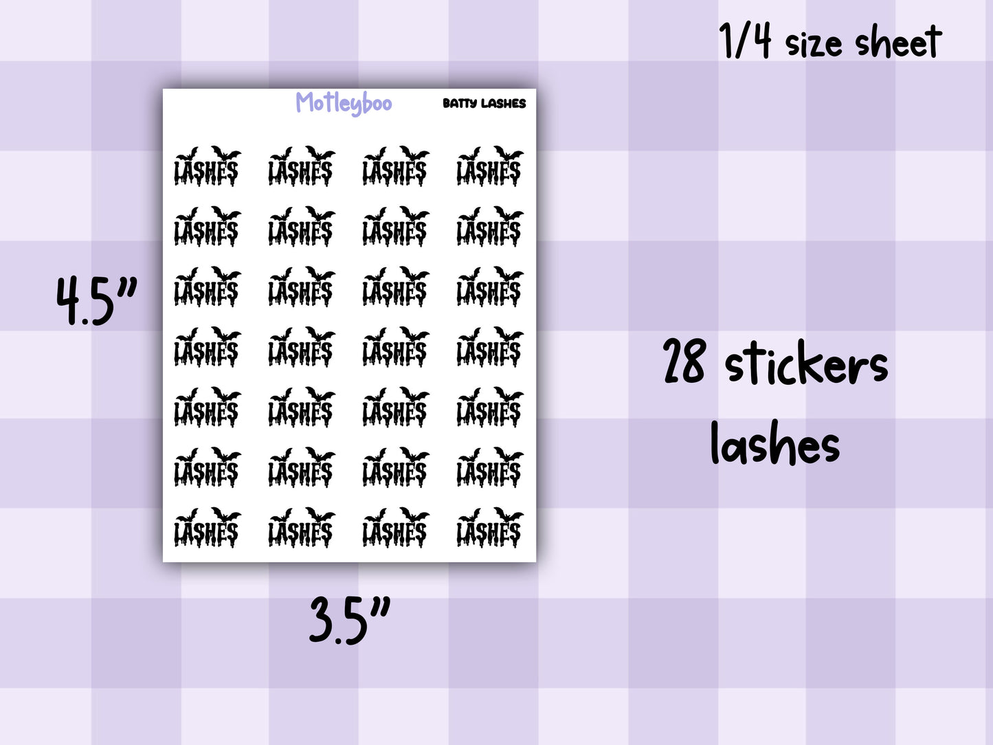 Bat Planner Stickers, Batty Words, Goth Journal Stickers, self care functional stickers, goth planner