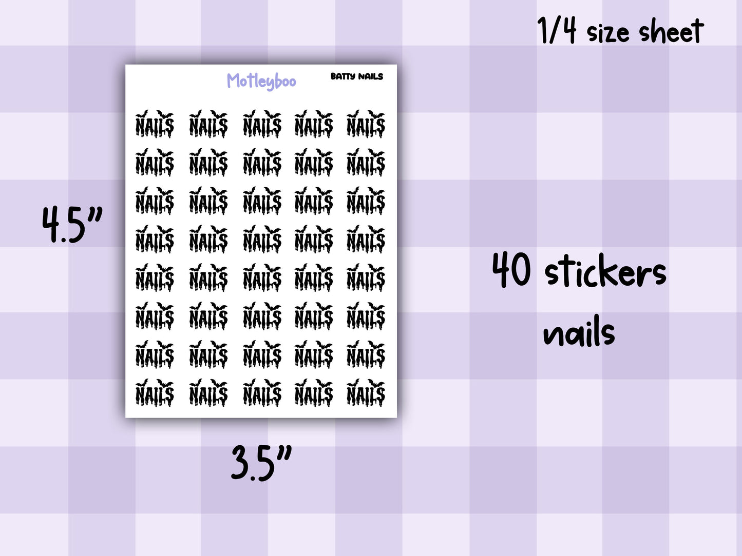 Bat Planner Stickers, Batty Words, Goth Journal Stickers, self care functional stickers, goth planner