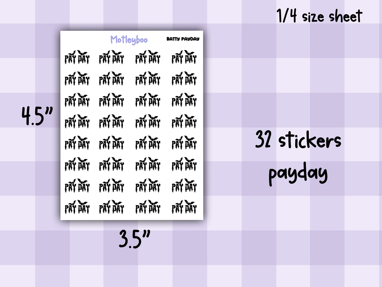 Batty Words Planner Stickers, Spooky Goth Journal Stickers, work planning, gothic planner, functional word stickers