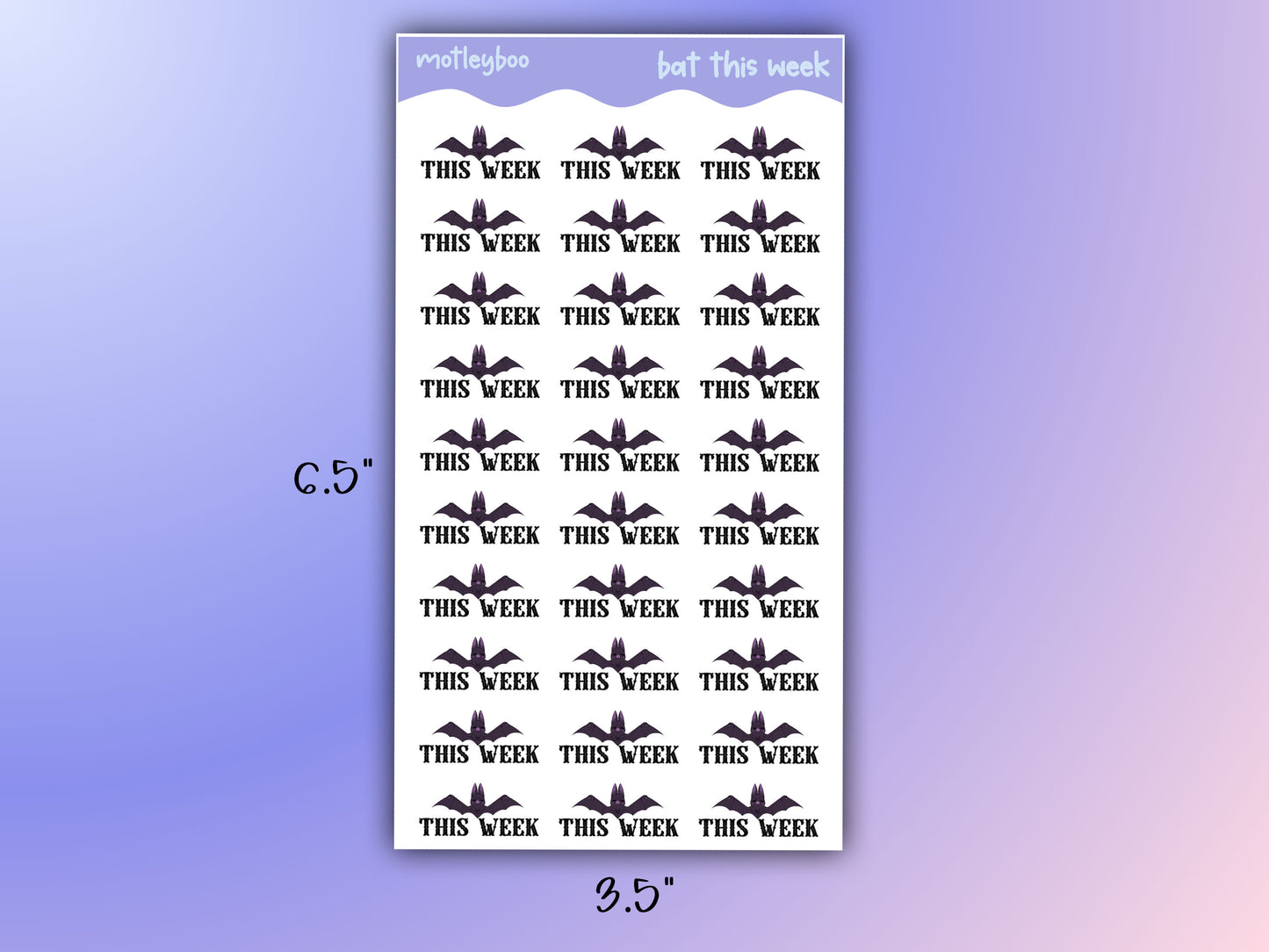 functional words sticker sheet, stickers, goth stickers, halloween stickers, original art stickers, cute and fun stickers, bat stickers