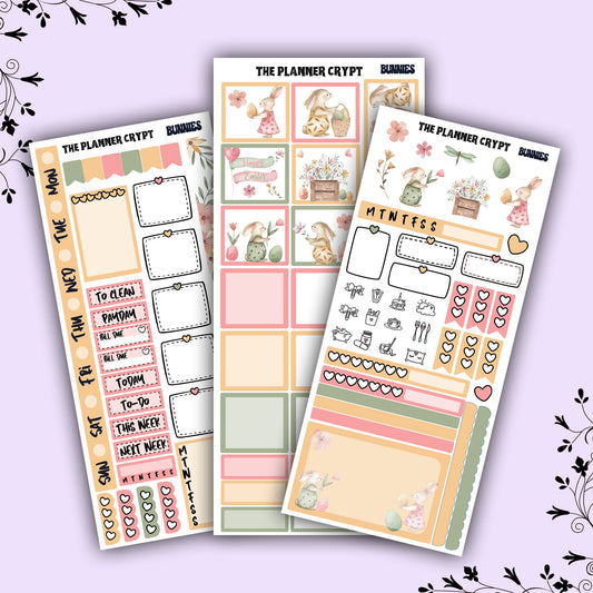 Easter hobonichi weeks, sticker kit, hobonichi planner, easter stickers sticker, bunnies
