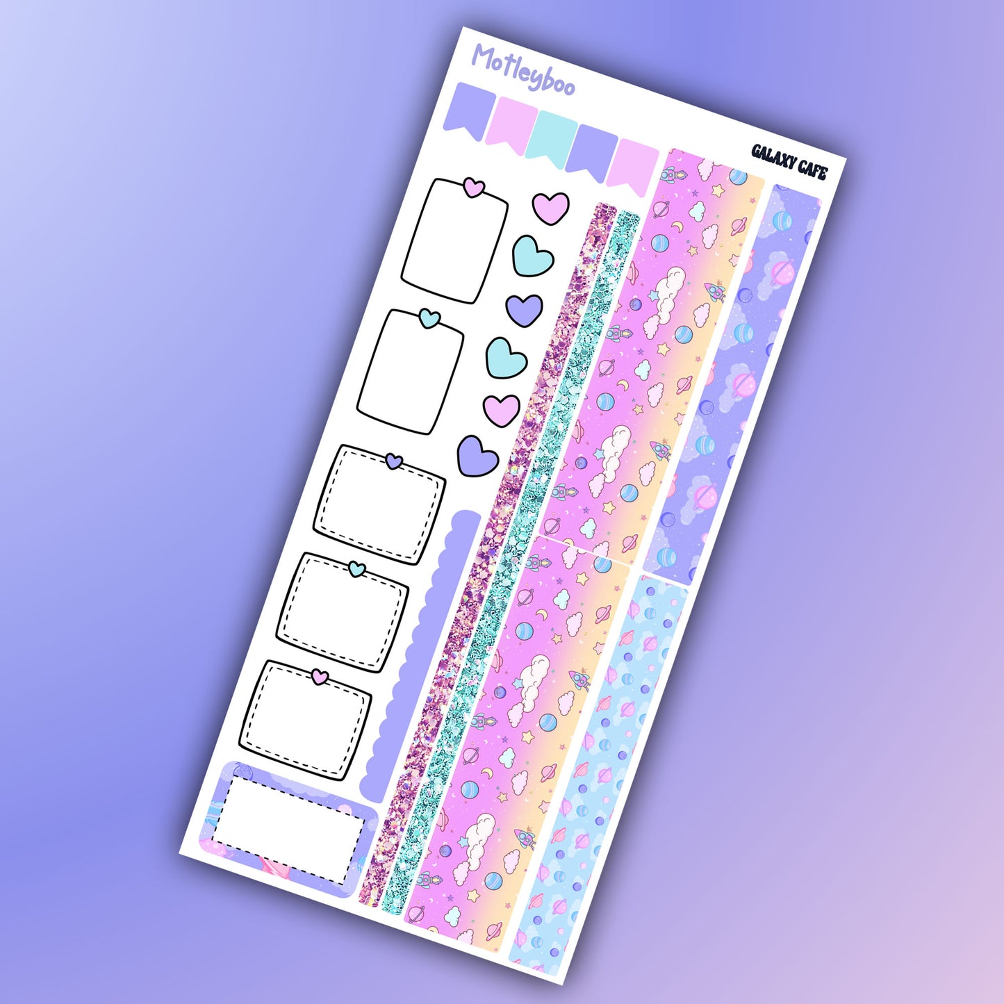 Hobonichi weeks, sticker kit, hobonichi planner, galaxy cafe