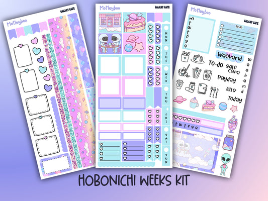 Hobonichi weeks, sticker kit, hobonichi planner, galaxy cafe