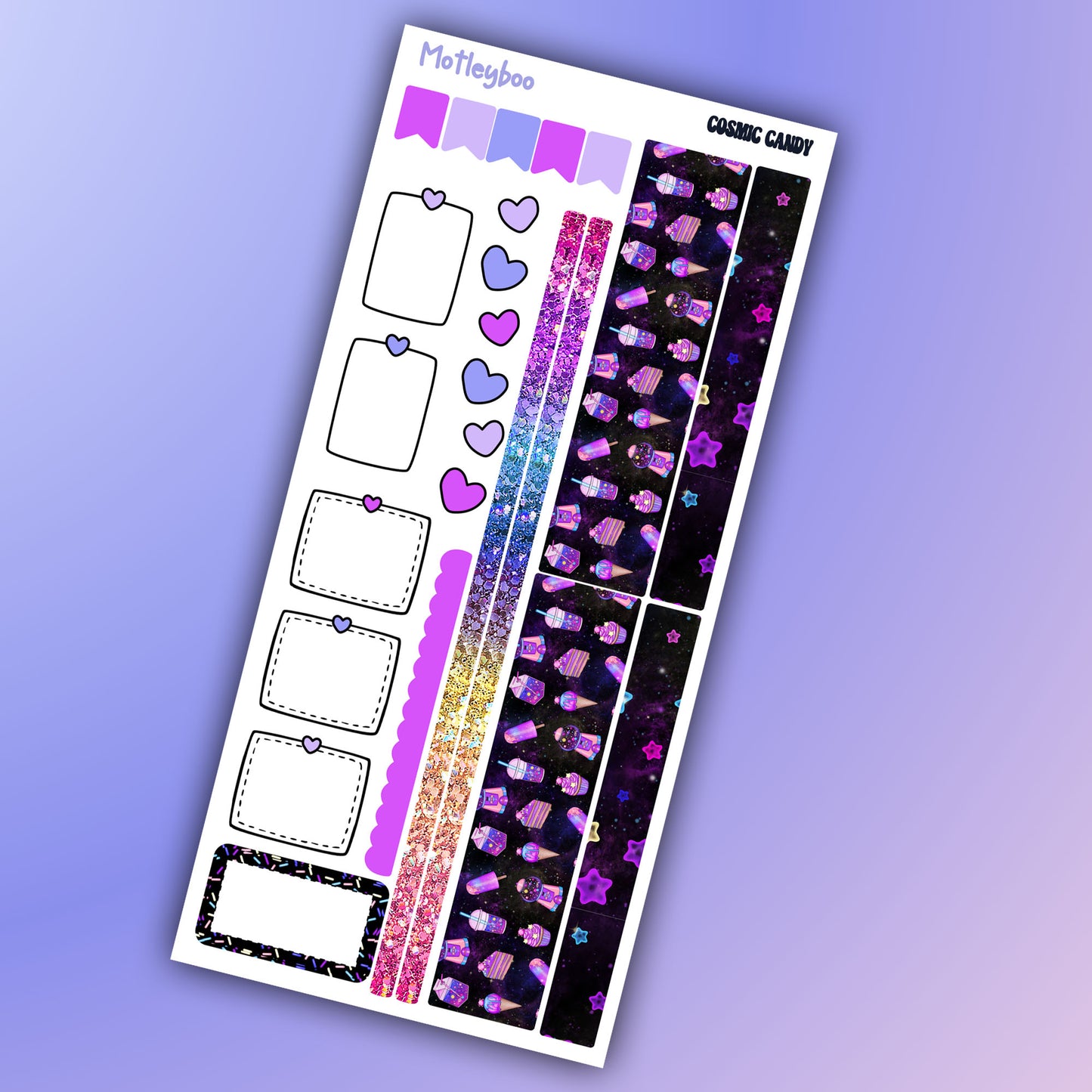 Hobonichi weeks, weekly planner sticker kit, cosmic candy
