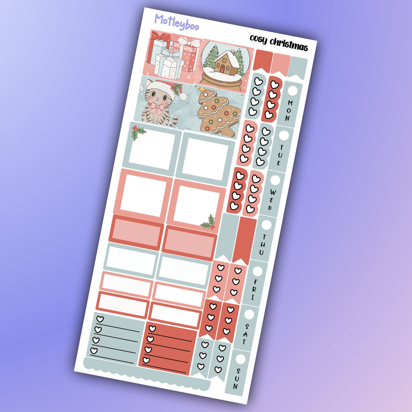 Cosy Christmas Hobonichi weeks, sticker kit, hobonichi planner