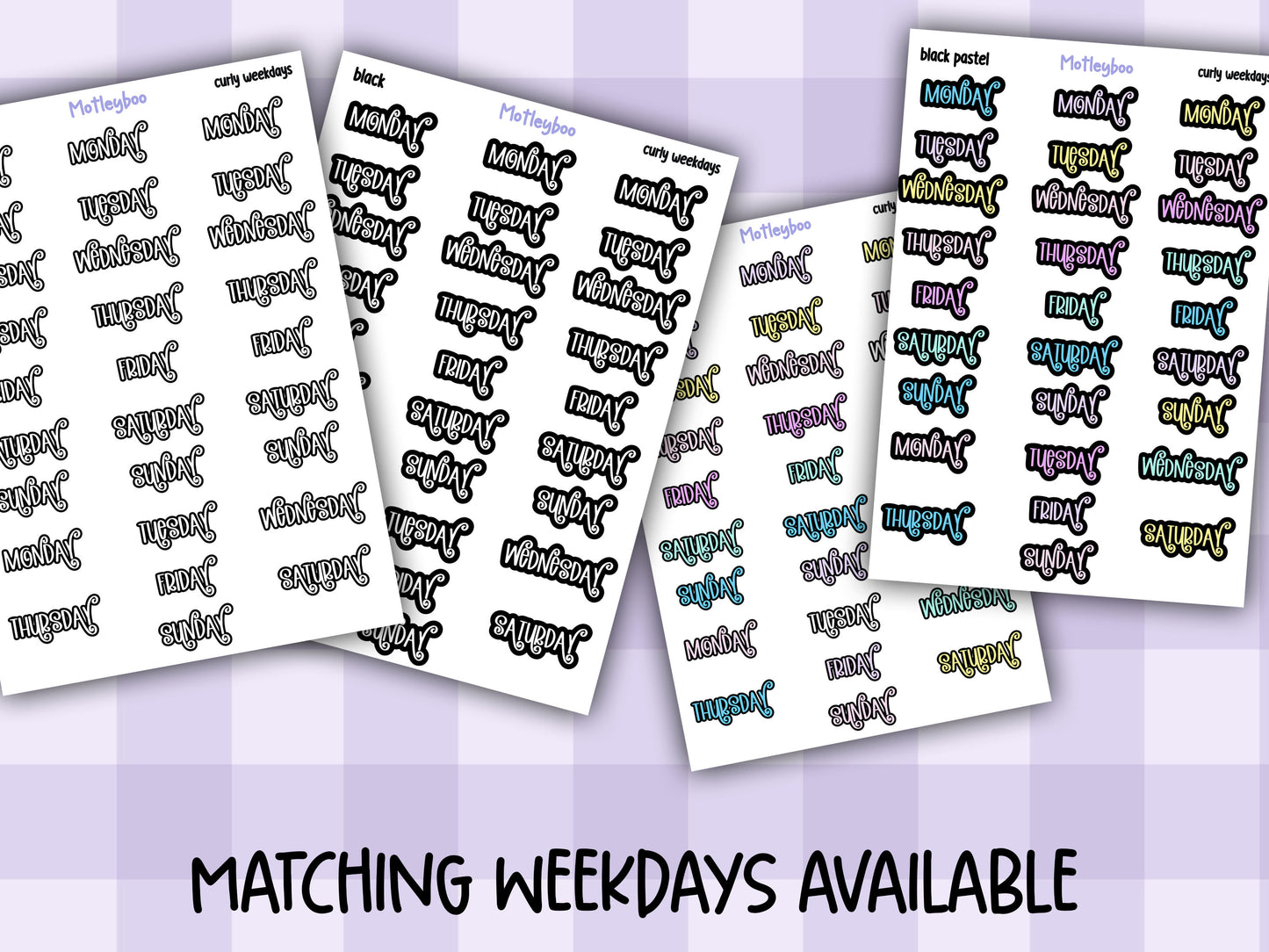 Month header date cover up stickers for vertical and A5 planners