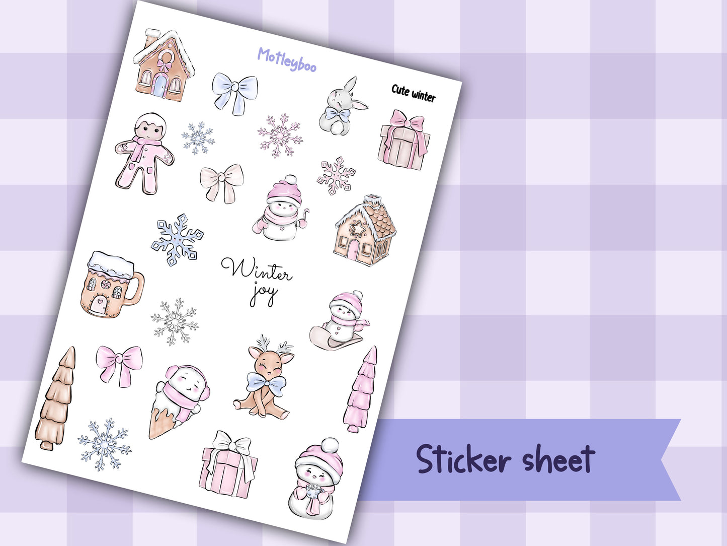 Planner sticker sheet, Christmas stickers, labels for cards,  stickers