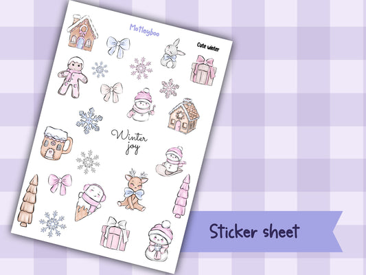 Planner sticker sheet, Christmas stickers, labels for cards,  stickers