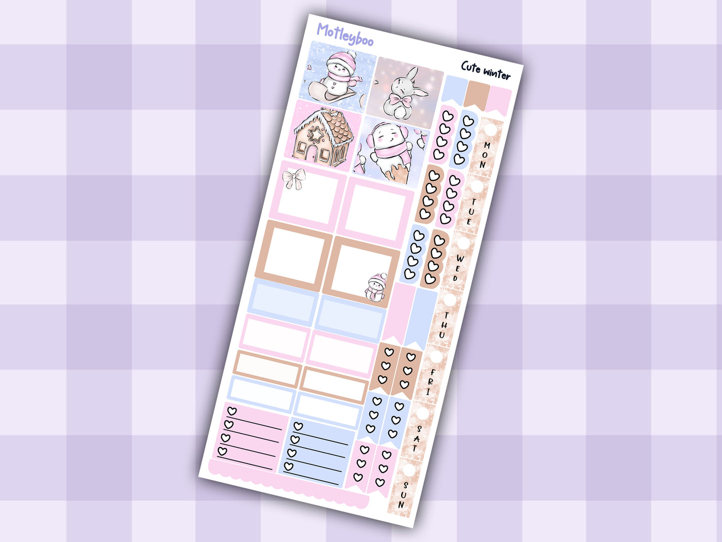 Winter themed weeks planner kit, stickers for Christmas, hobonichi planning, pocket planner