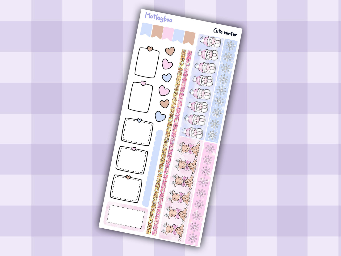 Winter themed weeks planner kit, stickers for Christmas, hobonichi planning, pocket planner