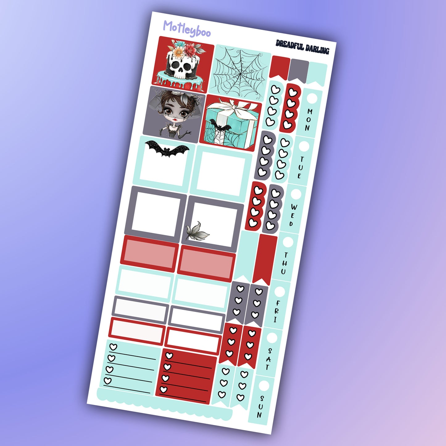 Gothic hobonichi weeks, sticker kit, hobonichi planner, spooky stickers, hobonichi functional stickers, small planner stickers, goth planner