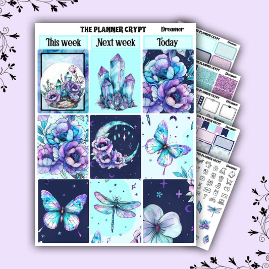 Weekly planner, sticker kit, witchy planner kit, planner stickers, vertical planner, Dreamer