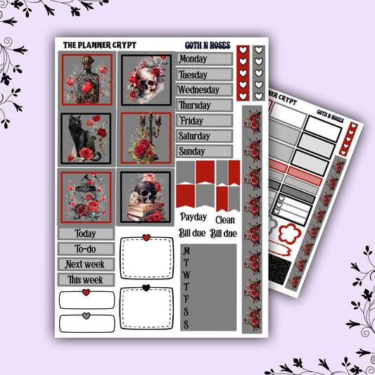 Gothic Hobonichi cousin planner sticker kit