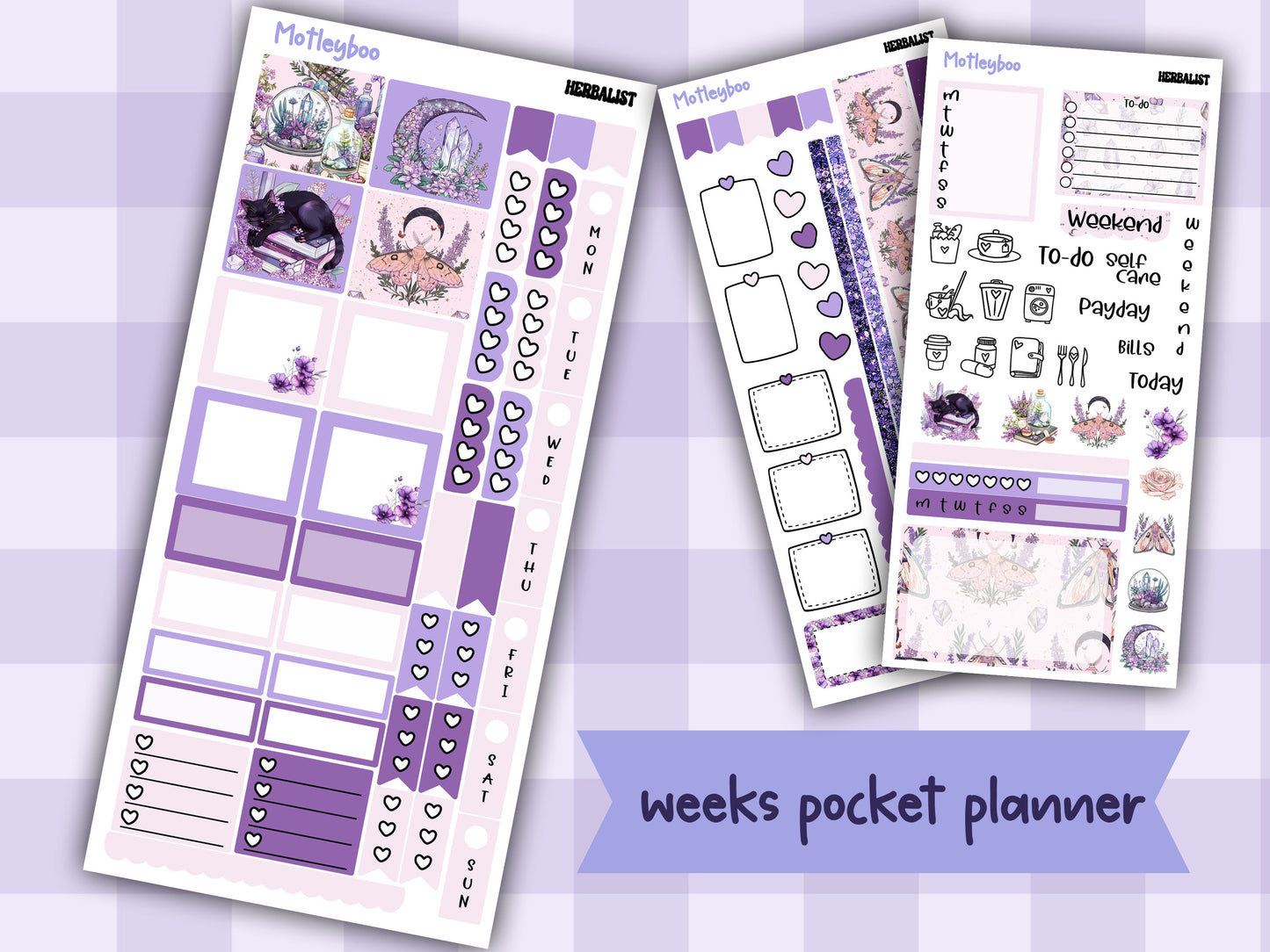 Hobonichi weeks, sticker kit, hobonichi planner, herb stickers, witch planner, pagan stickers, planner stickers, witch sticker, Herbalist