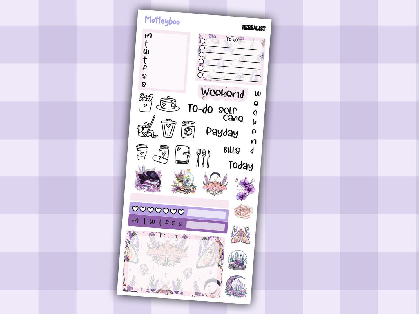 Hobonichi weeks, sticker kit, hobonichi planner, herb stickers, witch planner, pagan stickers, planner stickers, witch sticker, Herbalist