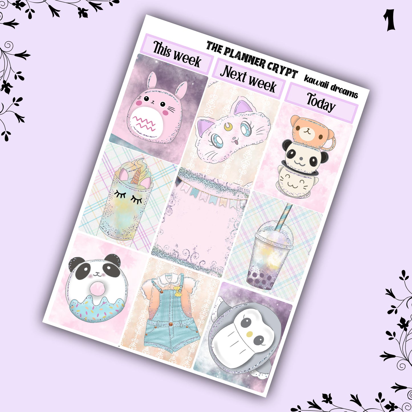 Weekly planner, sticker kit, pastel stickers, kawaii planner kit, planner stickers, vertical planner, kawaii dreams