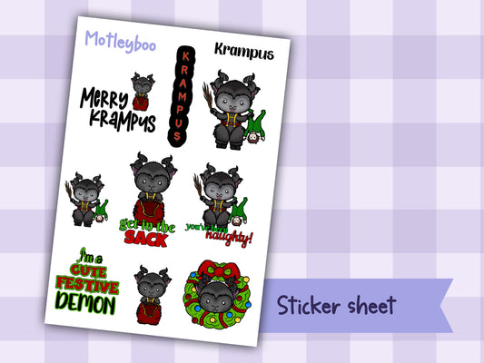 Krampus sticker sheet