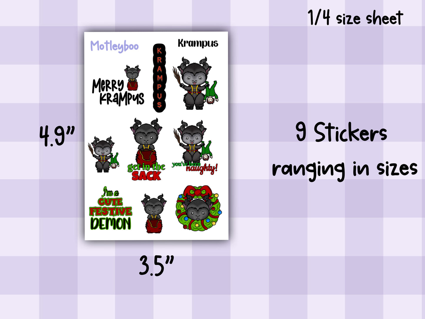 Krampus sticker sheet