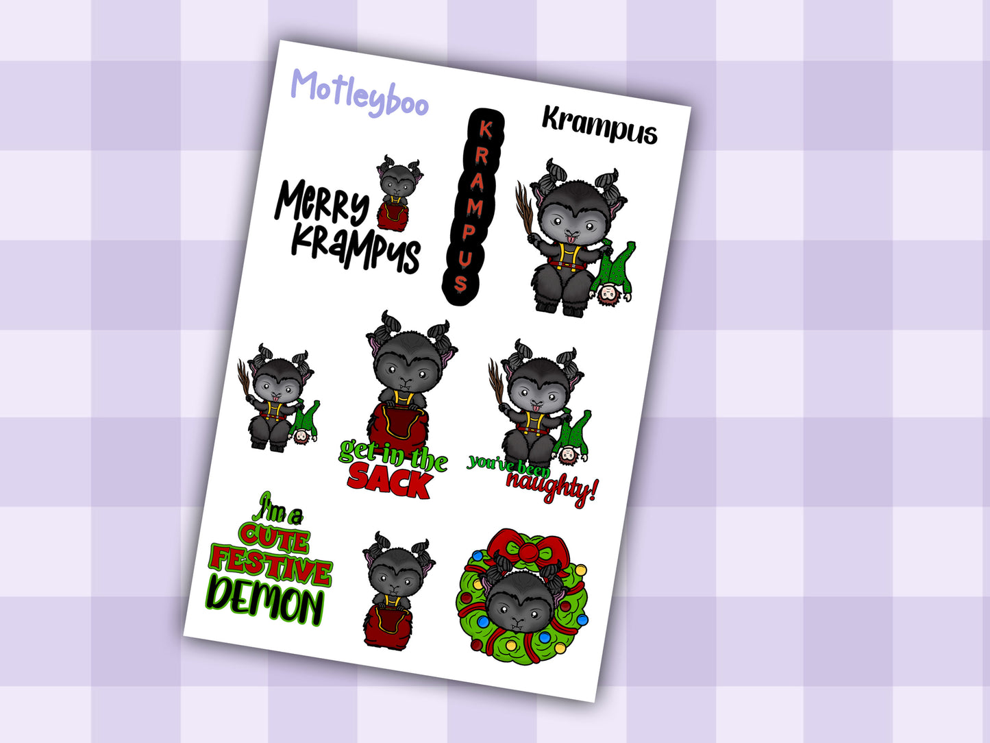 Krampus sticker sheet