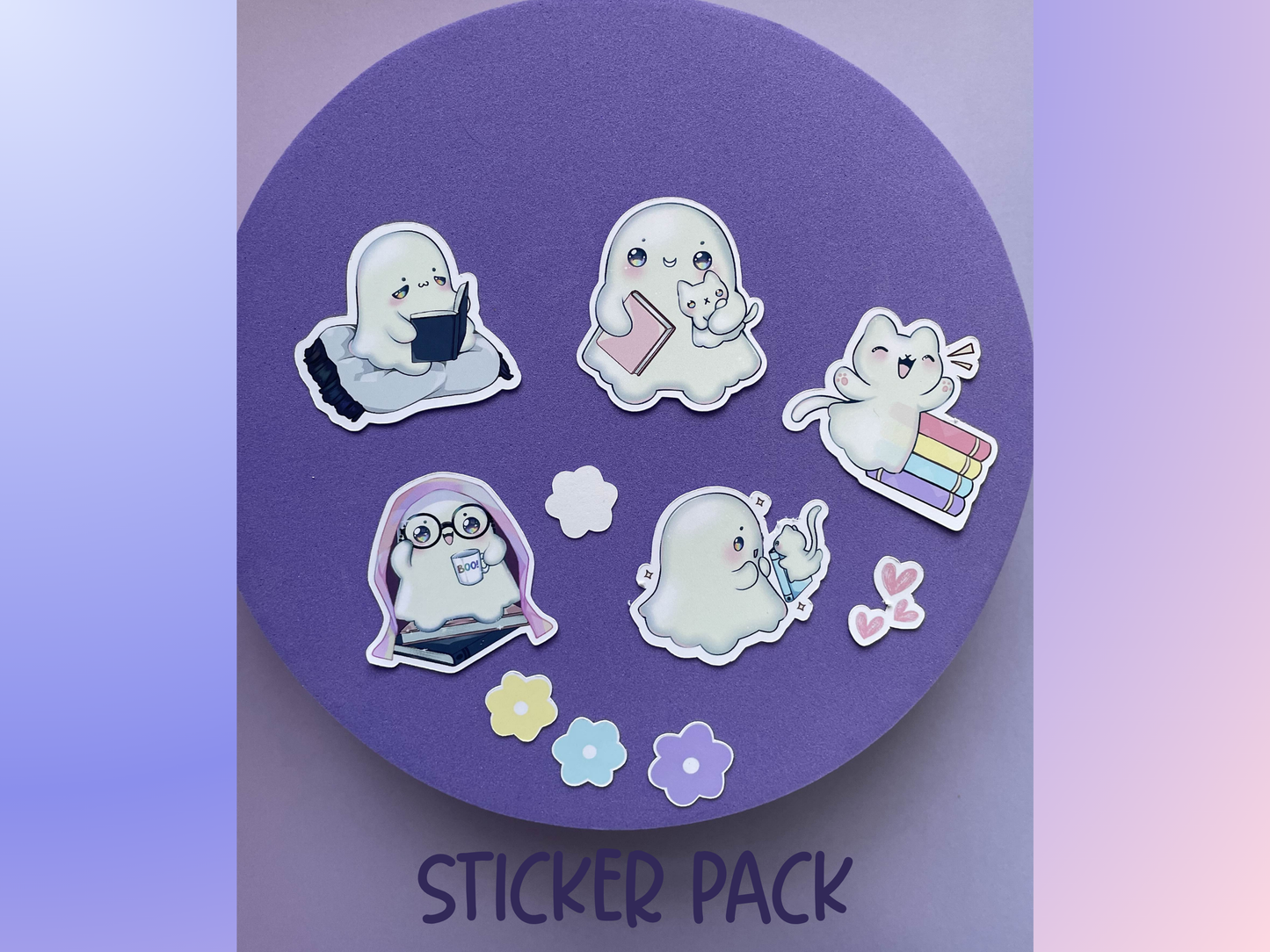 Sticker pack, spooky stickers, gifts for book lovers, ghost stickers, bookish stickers, read more books