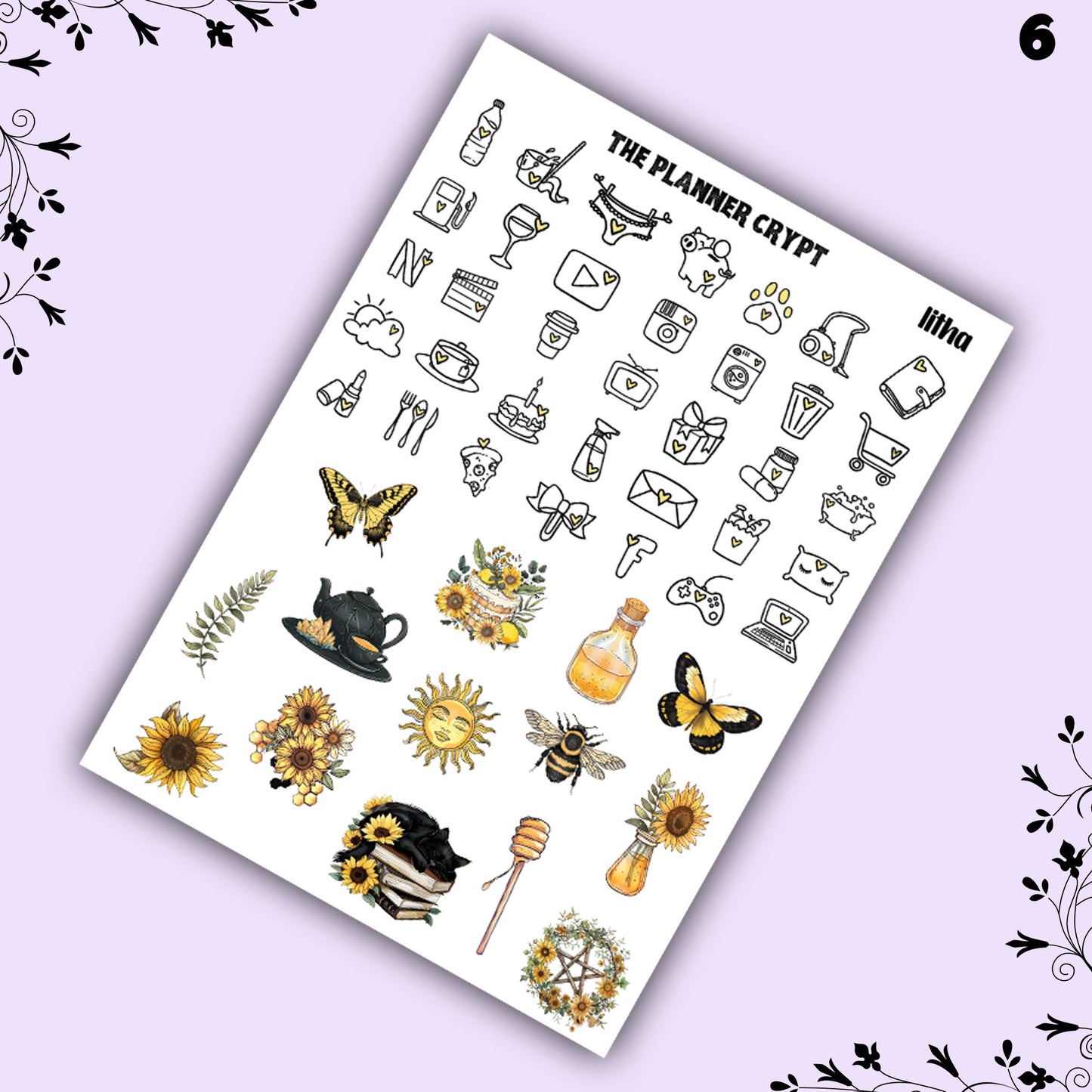 Litha weekly planner sticker kit, vertical kit, midsummer solstice