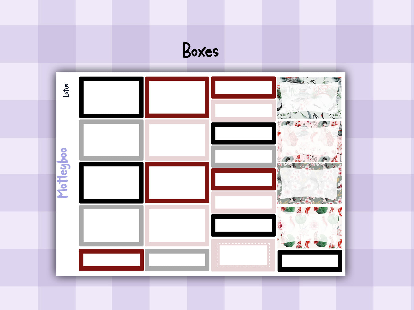 Weekly Planner Sticker Kit, Vertical Planning Stickers, Lotus