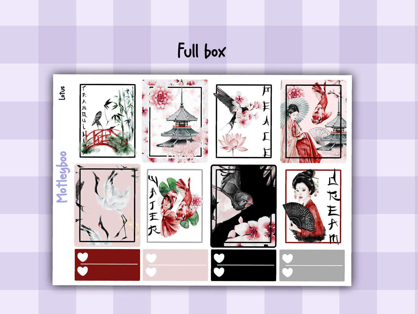 Weekly Planner Sticker Kit, Vertical Planning Stickers, Lotus