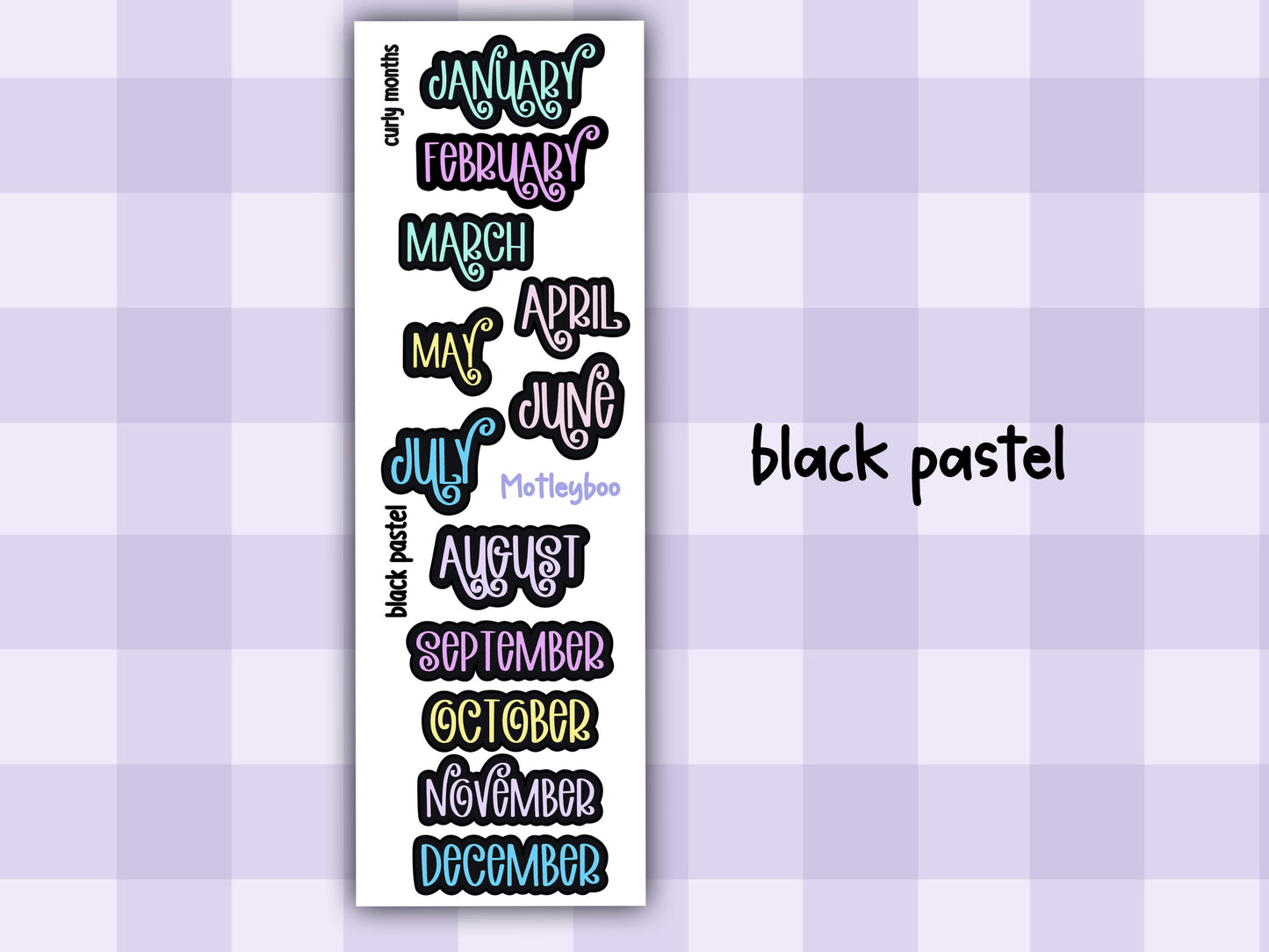 Month header date cover up stickers for vertical and A5 planners