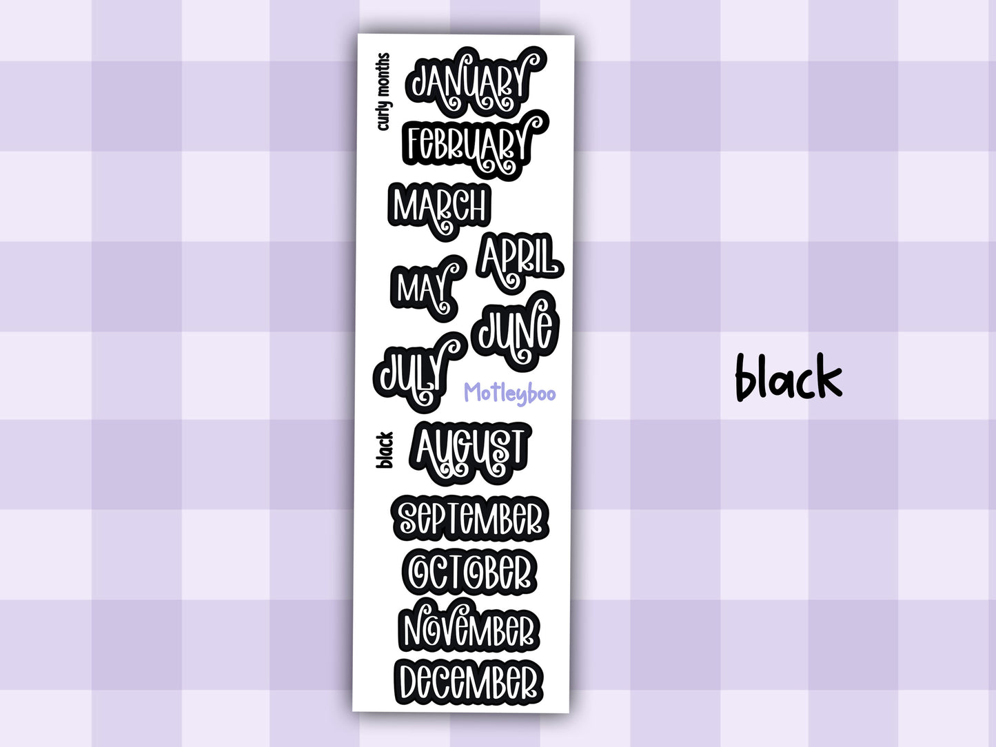 Month header date cover up stickers for vertical and A5 planners