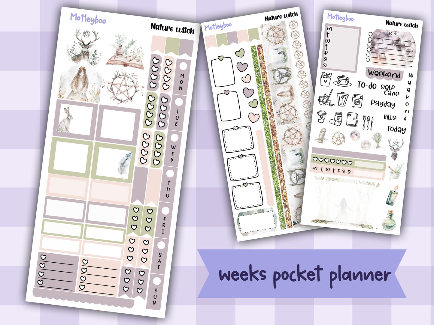 Nature witch hobonichi weekly planner sticker kit