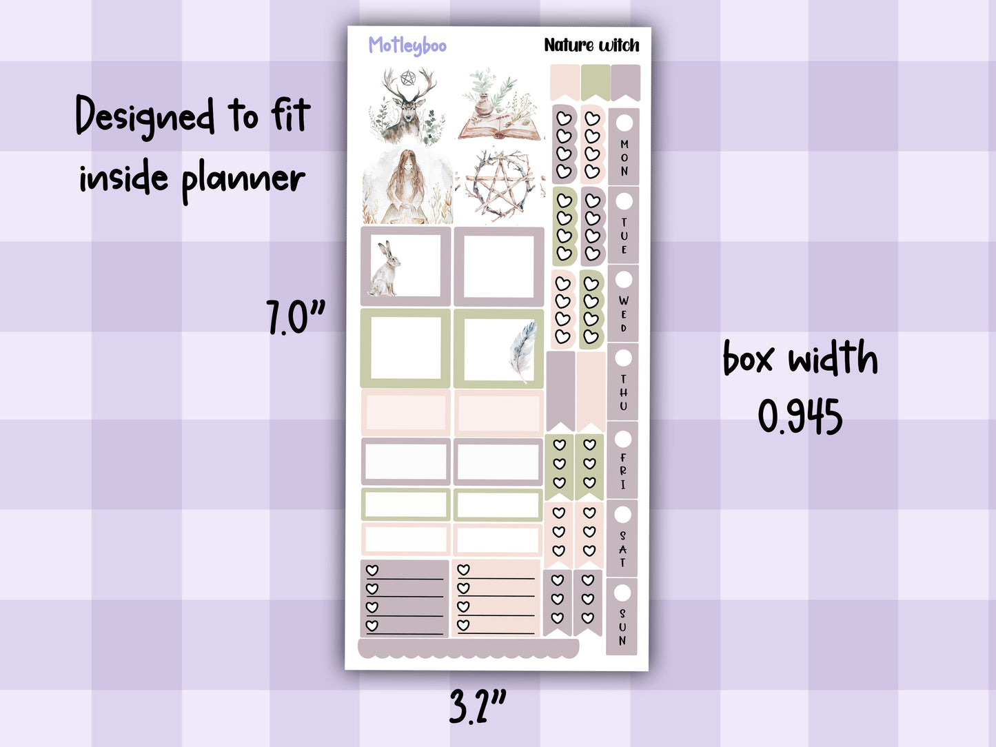 Nature witch hobonichi weekly planner sticker kit