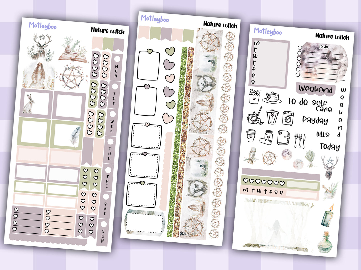 Nature witch hobonichi weekly planner sticker kit