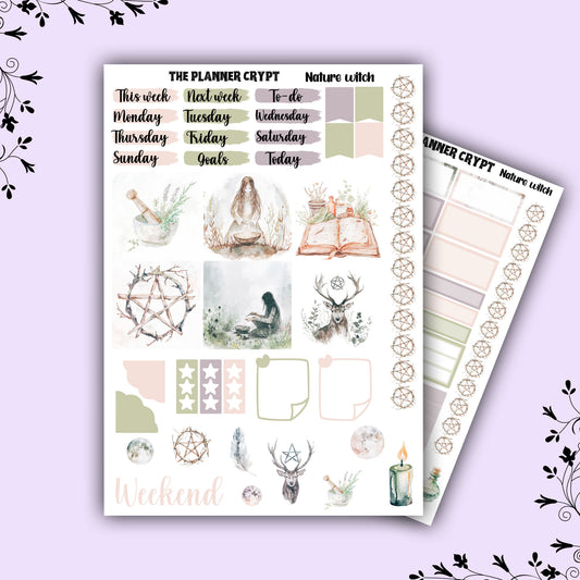 Nature witch hobonichi a5 planner sticker kit