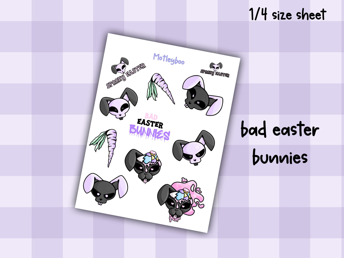 Gothic easter stickers, pastel goth eggs, journaling deco, spring season, stickers for Easter
