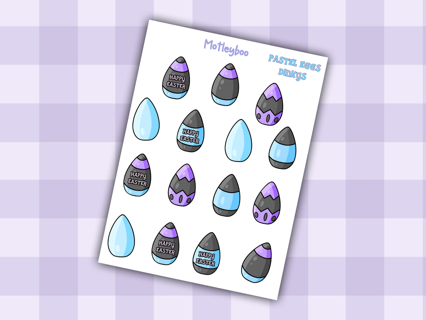 Gothic easter stickers, pastel goth eggs, journaling deco, spring season, stickers for Easter