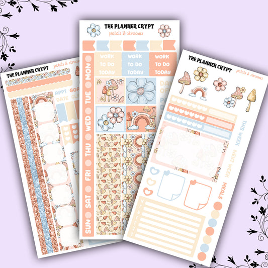 Hobonichi weeks kit, weekly sticker kit, hobonichi planner, cottagecore stickers, functional sticker, planner stickers, journal stickers