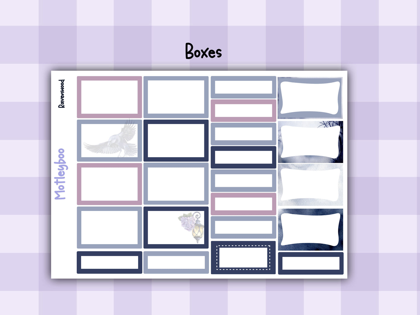 Gothic Raven Weekly Planner Sticker Kit, Vertical Layout, Spooky Halloween planning, ravenwood