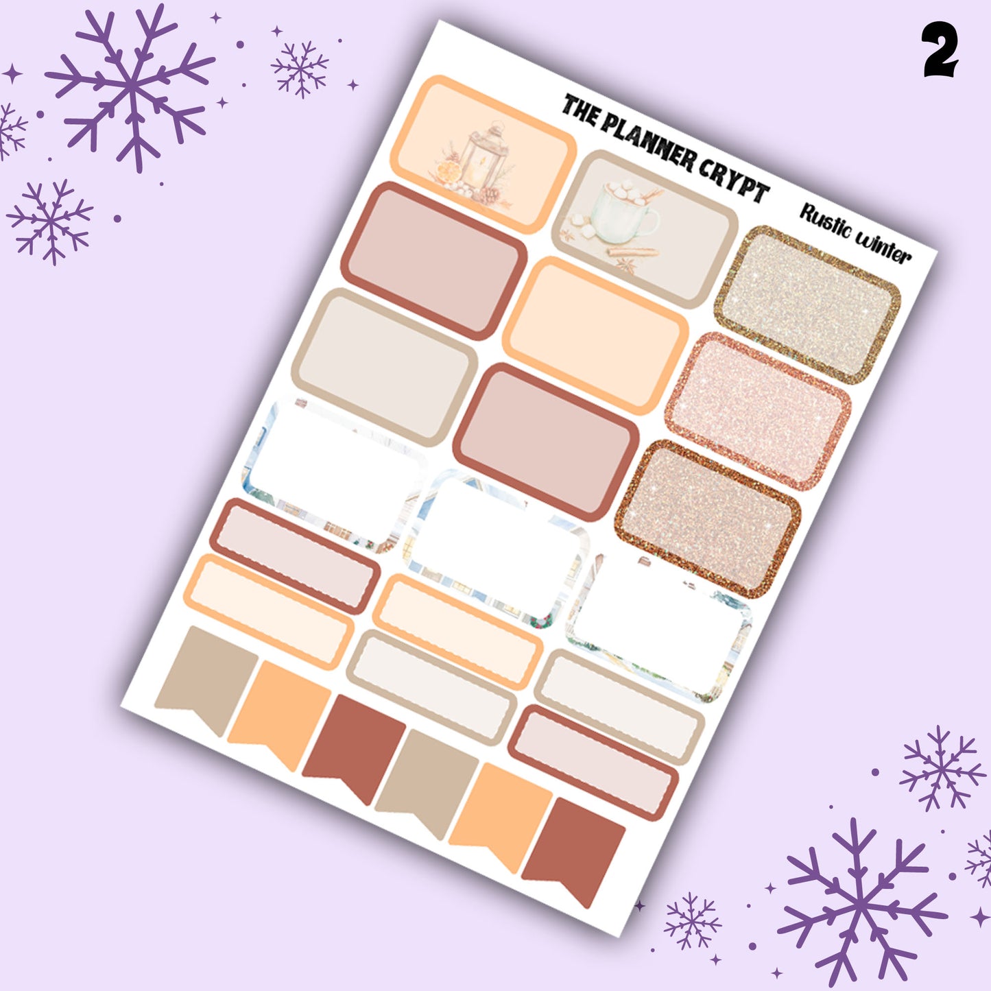 Rustic winter christmas weekly planner kit, winter stickers, christmas stickers