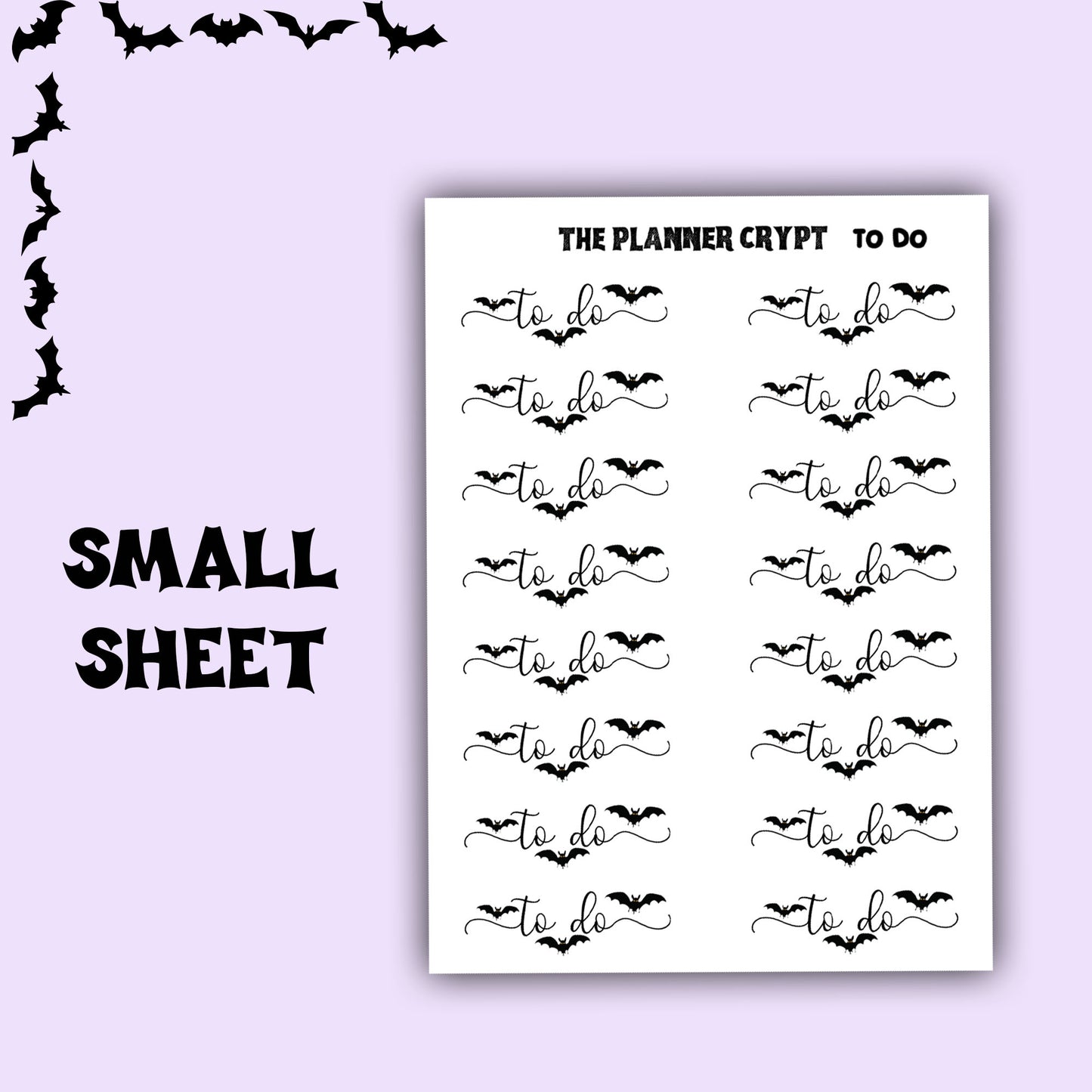 planner stickers, script words, planner sticker headers, goth planner, vertical planner, small journal, functional stickers, bat stickers
