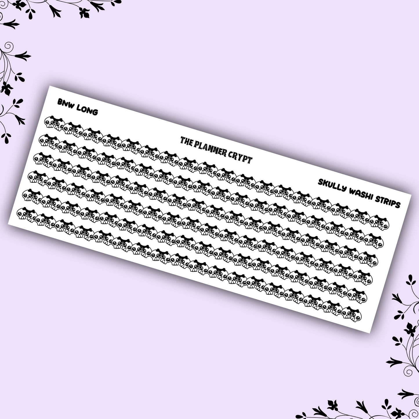 washi strip stickers,skulls,spooky, planner sticker, pastel goth,vertical planner, small journal,goth planner,functional stickers,hobonichi