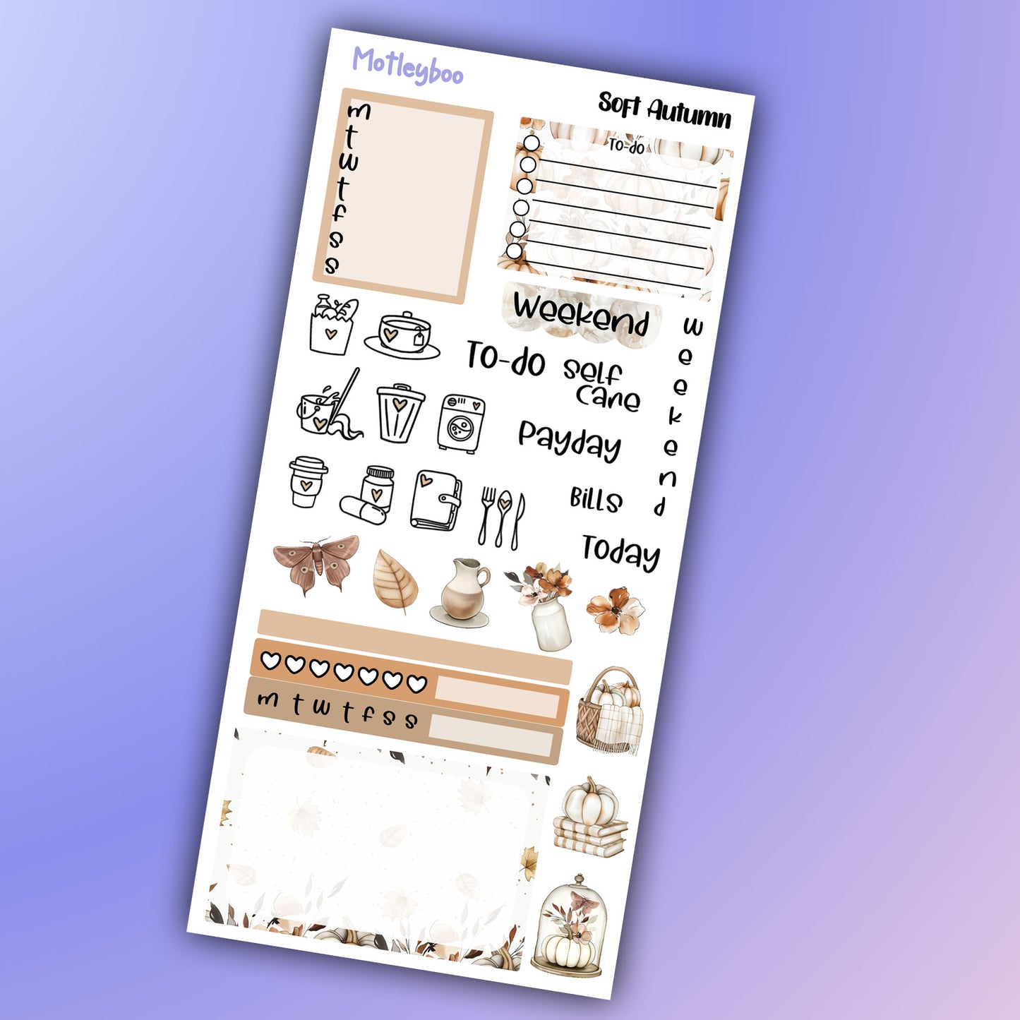 Hobonichi weeks, sticker kit, hobonichi planner, autumn stickers, planner stickers