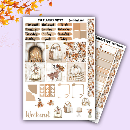 Soft Autumn Hobonichi cousin planner sticker kit