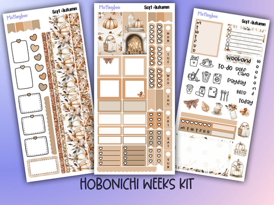 Hobonichi weeks, sticker kit, hobonichi planner, autumn stickers, planner stickers